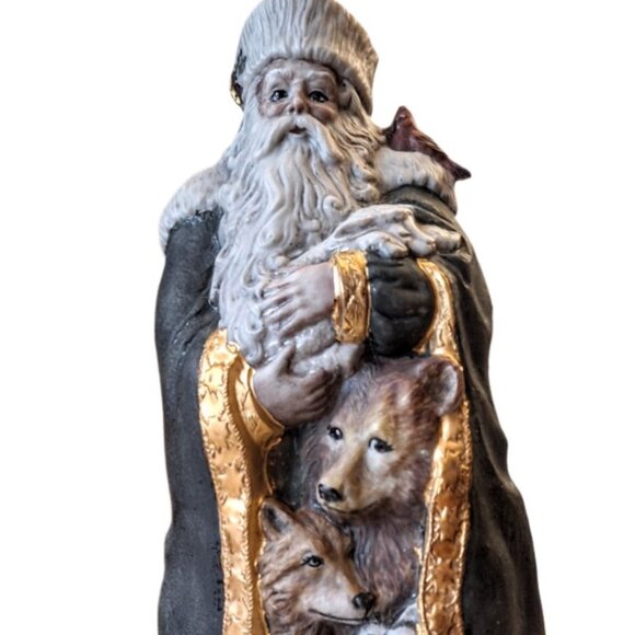 Vintage Hand Painted Signed Old World Santa Wild Animals From Provincial Mold - Picture 1 of 11